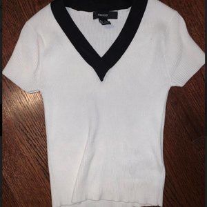 Forever 21 Black and White Short Sleeve Top